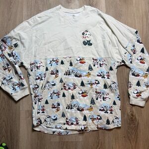Disney Spirit Jersey Holiday Christmas Snow Much Fun WDW/WDL XL Mickey Mouse